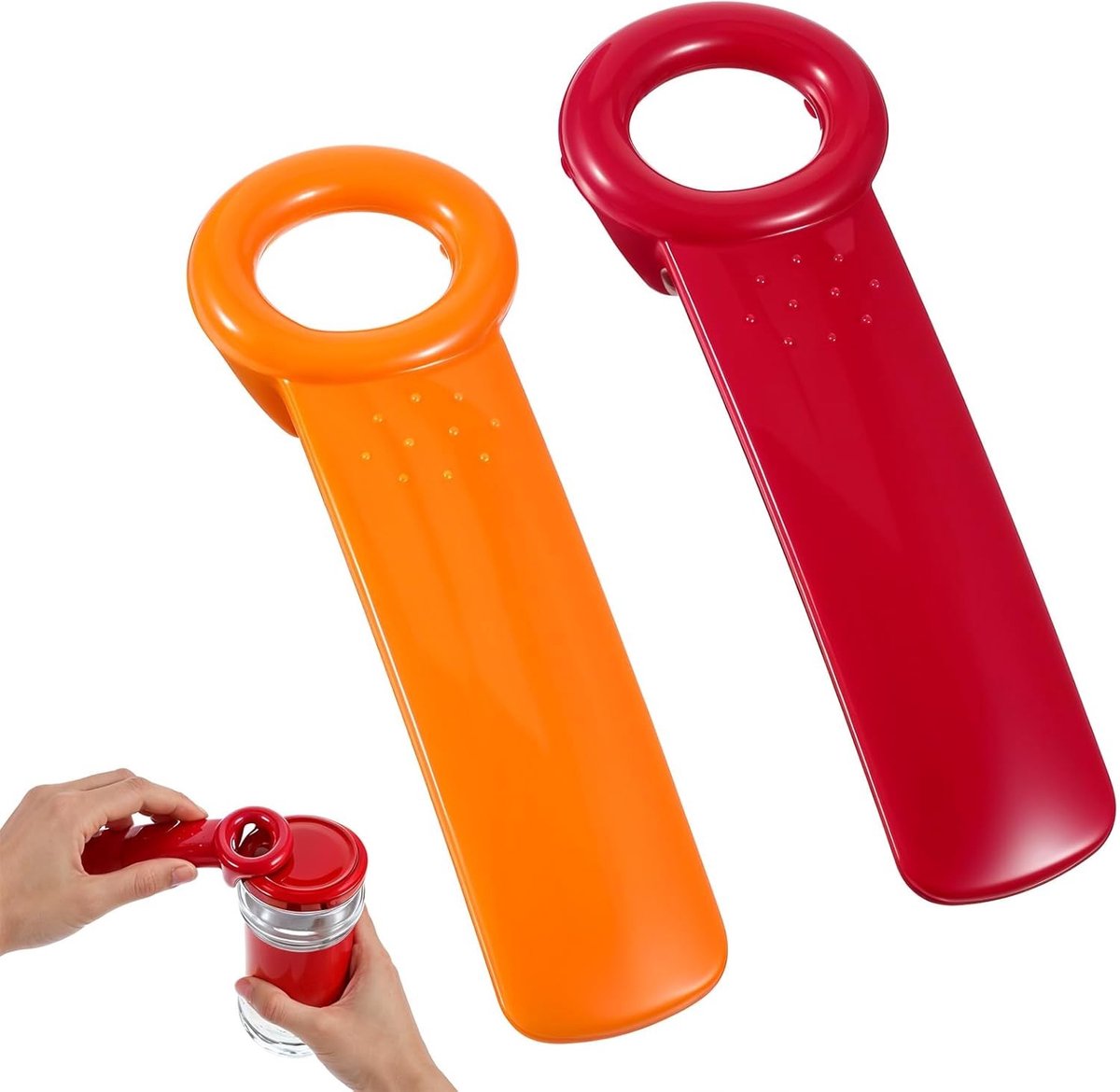 Handige dekselopener voor schroefpotjes, 2 stuks, ideaal voor ouderen en mensen met zwakke handen, gebruiksvriendelijke glasopener en schroefdekselopener