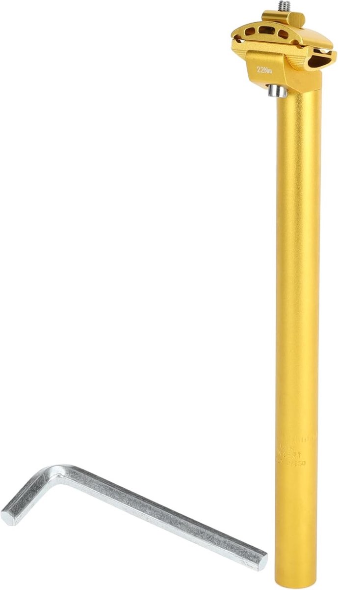 Verstelbare Fiets Zadelpen 27.2x350mm van Aluminiumlegering in Gouden Kleur voor Comfort en Stijl