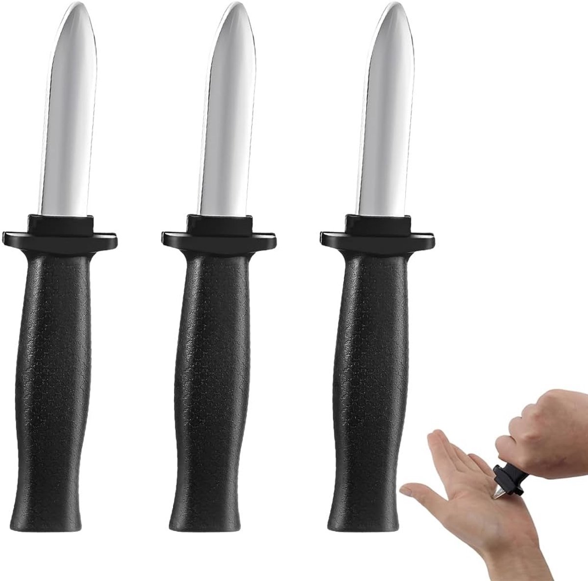 Set van 3 Verdwijnende Trick Messen met Inklapbaar Lemmet, Magische Accessoires voor Kinderen en Volwassenen, Perfect voor Theater en Grapjes