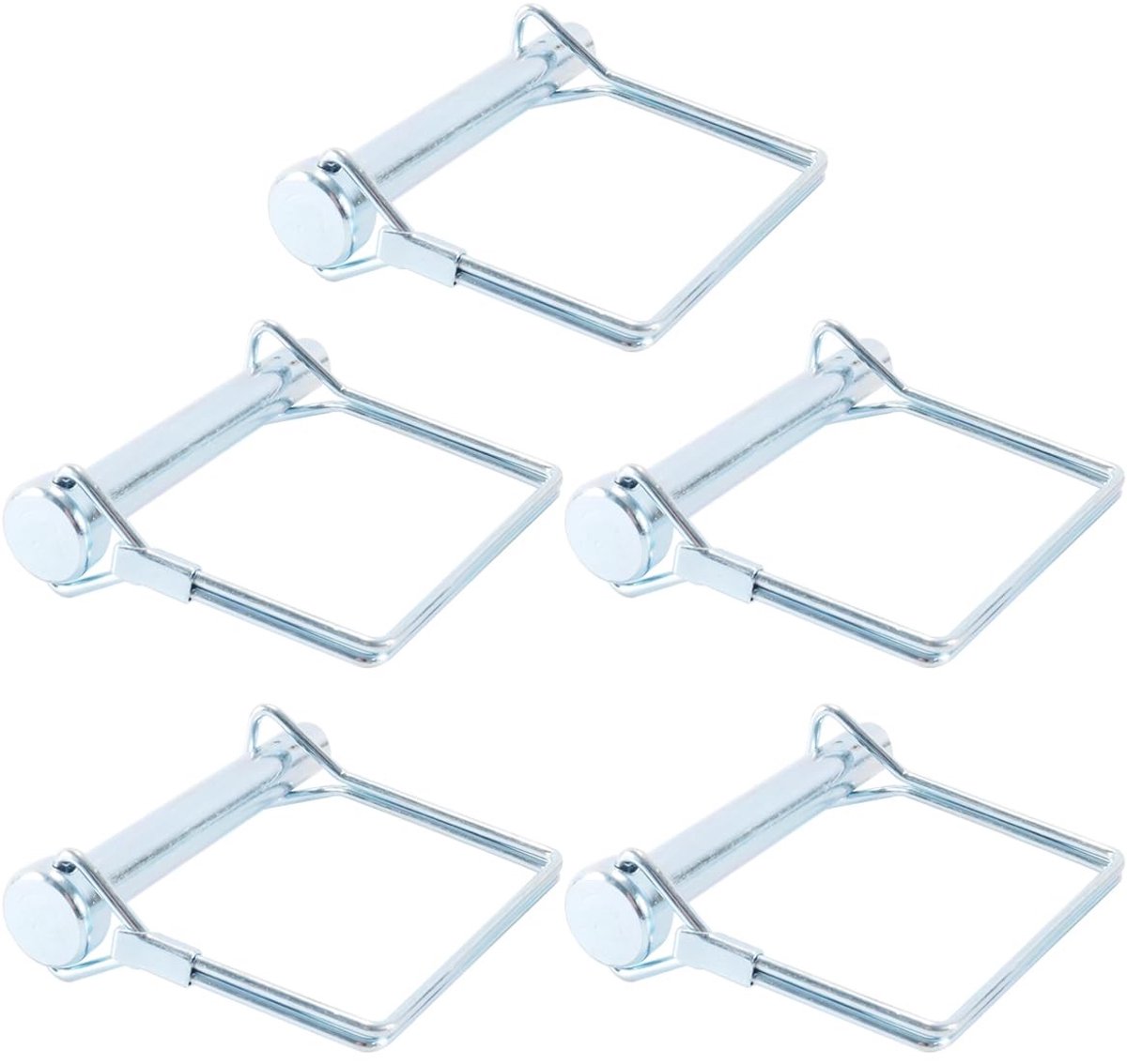 Set van 5 Snap Lock Pin Vierkante Gegalvaniseerde Beugels voor Aanhangers, Tractoren en Tuinmachines (10mm x 80mm) - Duurzaam en Betrouwbaar voor Landbouw en Transport