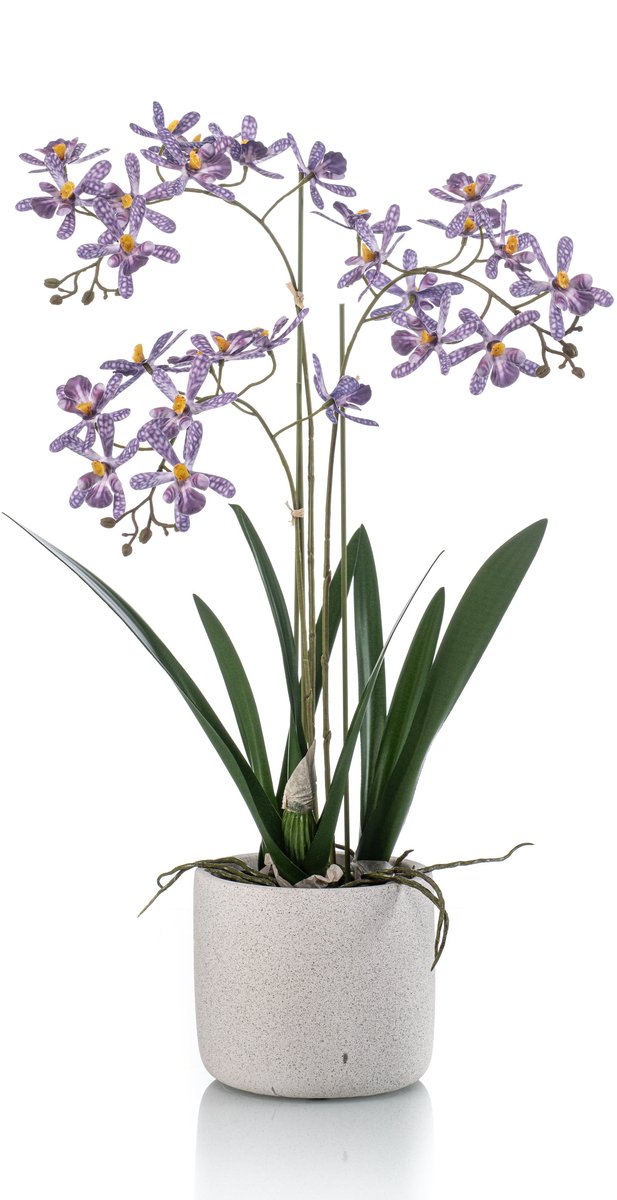 Emerald Kunstplant Orchidee in pot 56cm paars - Kunstplant voor binnen