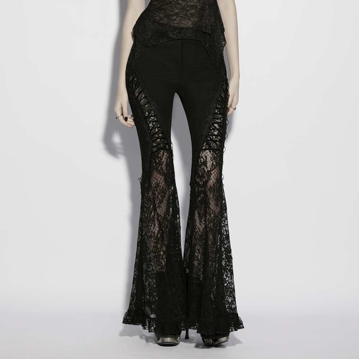 Punk Rave - Dark Ophelia Flared broek - L - Zwart