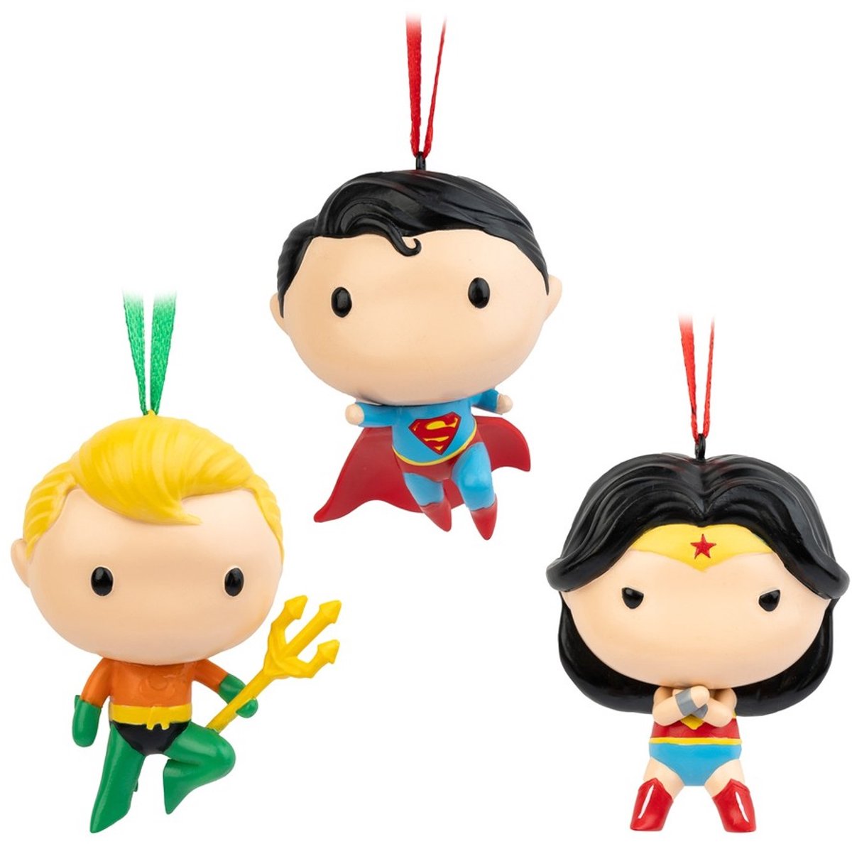 Grupo Erik DC Comics - Dc Comics Superman, Wonder Woman And Aquaman Set Of 3 Kerstballen - Multicolours