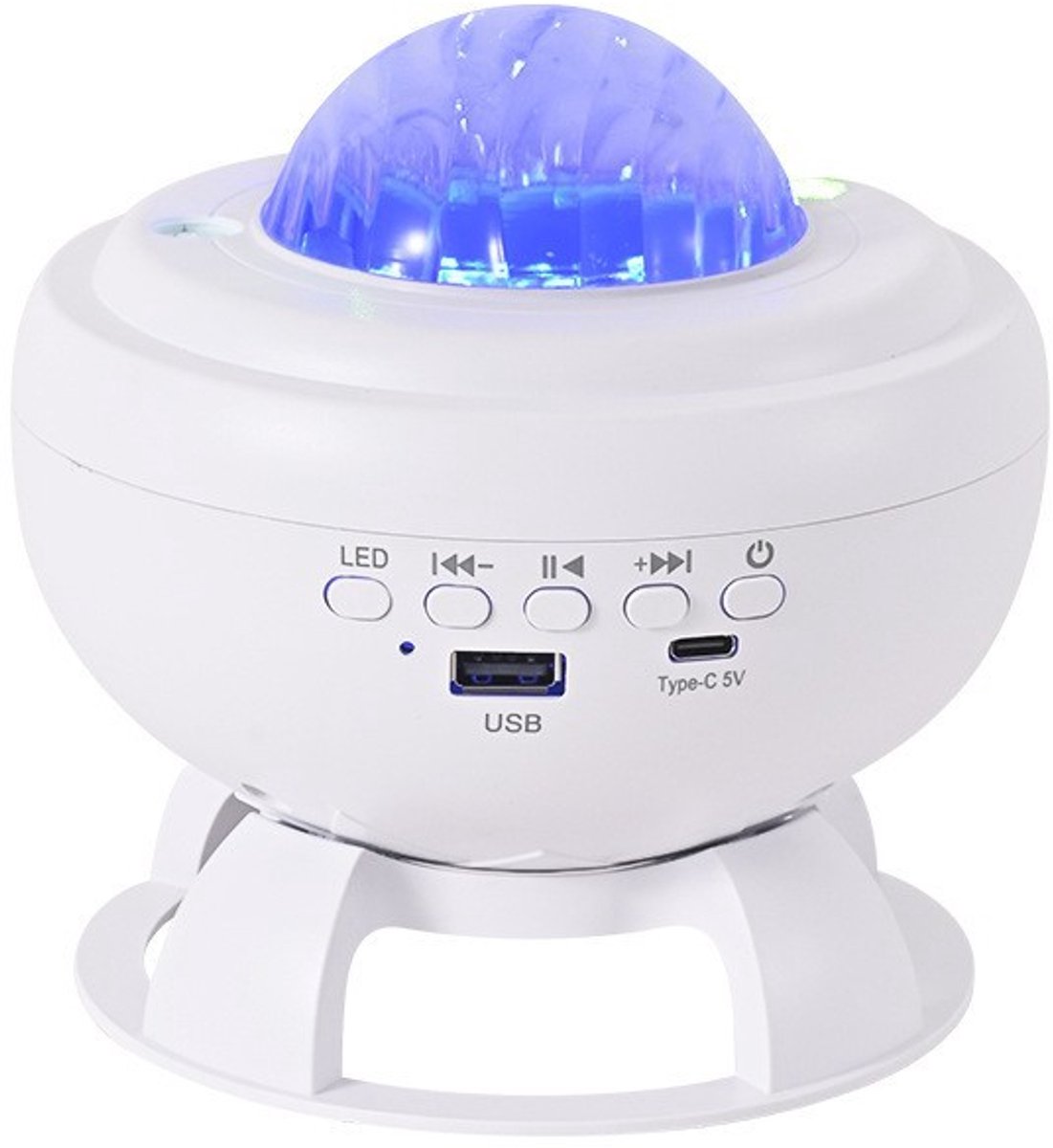 Ster Projector, Bluetooth Noorderlicht Projector, USB Voeding, 360° Verstelbare Sterrenhemellamp, Decoratie voor Volwassenenkamer, Kinderkamer, Verjaardagscadeau voor Meisjes en Jongens, Wit [Energieklasse D]