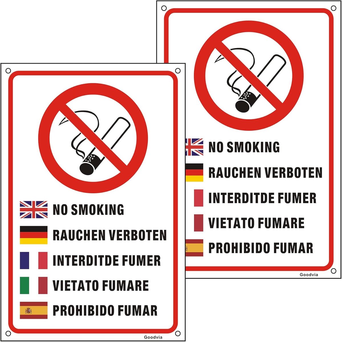 SnelShoppen - Smoking Forbidden Sign 20x30 cm - Zelfklevend Rookverbod Bord - Duurzaam PVC - UV Bescherming - Geschikt voor Binnen en Buiten - Weerbes
