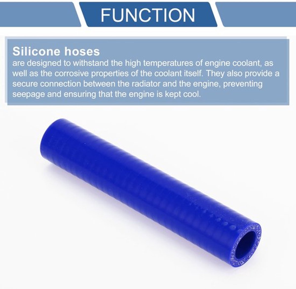 Koelslang Siliconen - 18 mm Binnendiameter - 150 mm Lengte - Meerlaags Geweven - Temperatuurbestendig tot 300 °C - Nieuwe Staat - Siliconenslang