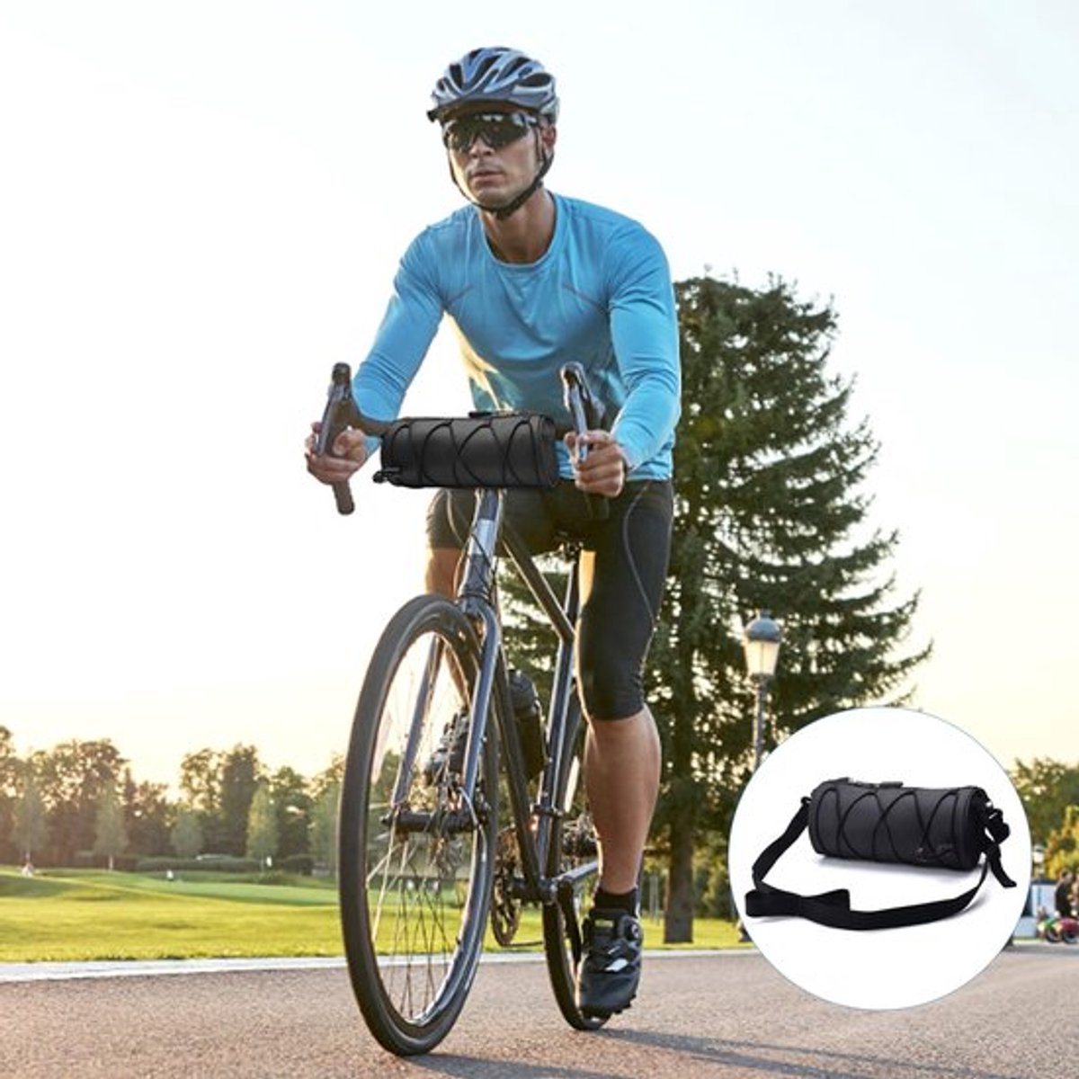 Fiets Voortas Waterdicht - Fietstas 24x10 cm - Opbergtas 2,4L - Mountainbike/Racefiets - Schouderriem - Polyester