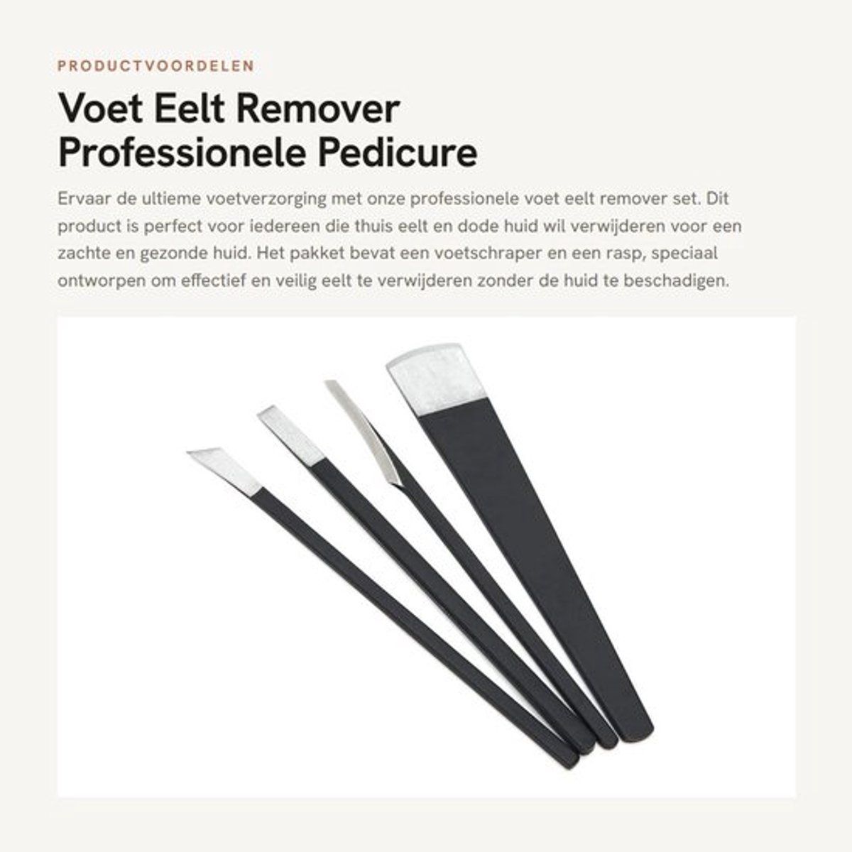 Eelt Remover Professionele Pedicure Set - Voet Schraper - Dode Huid Verwijderaar - Eeltverwijdering - Veiligheidswaarschuwing - Gebruik met Lotion - Voetschraper