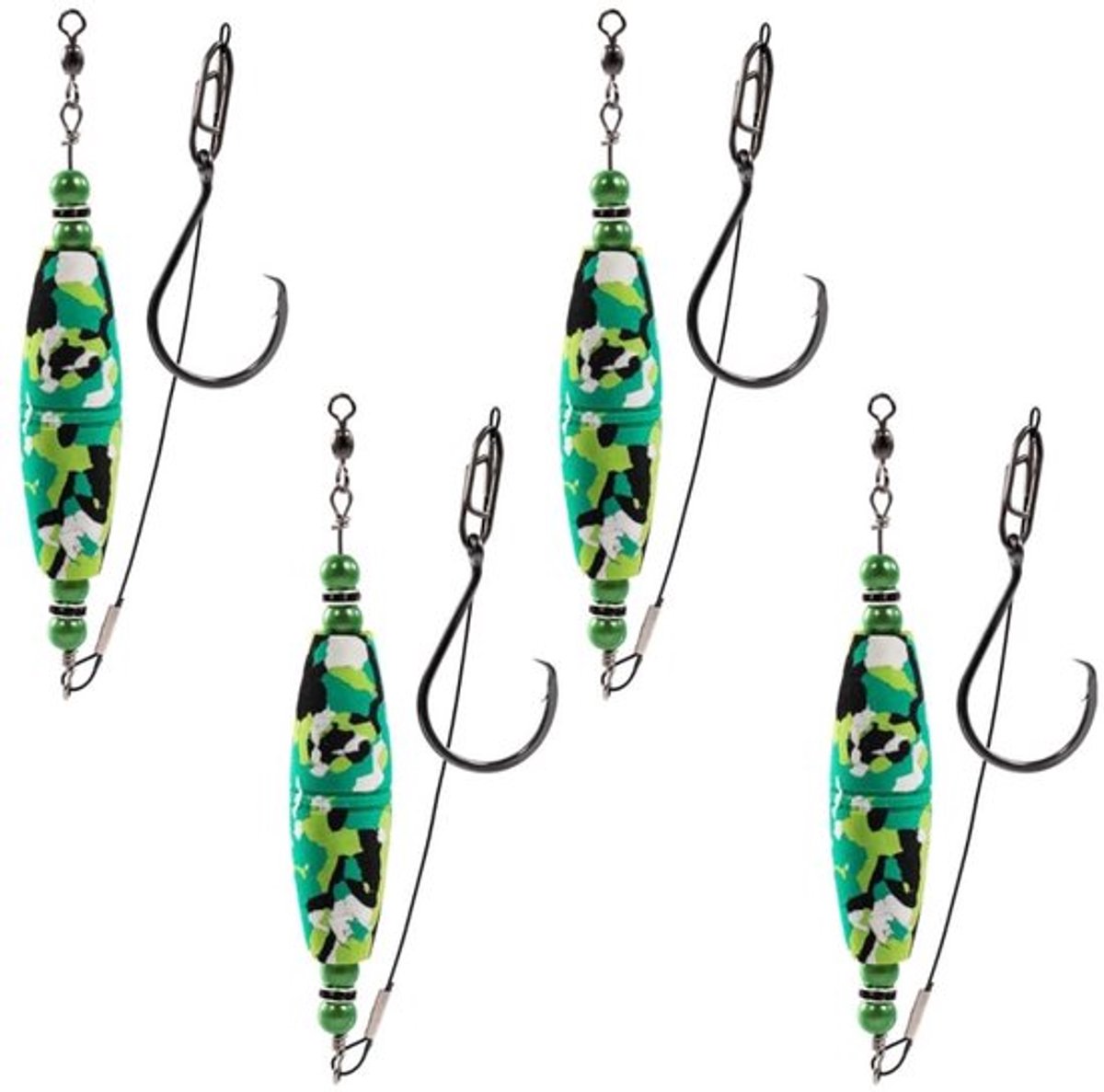 Meerval Rig Floats Kit - 4 Stks Meerval Float Rigs met Haken en Rammelaars