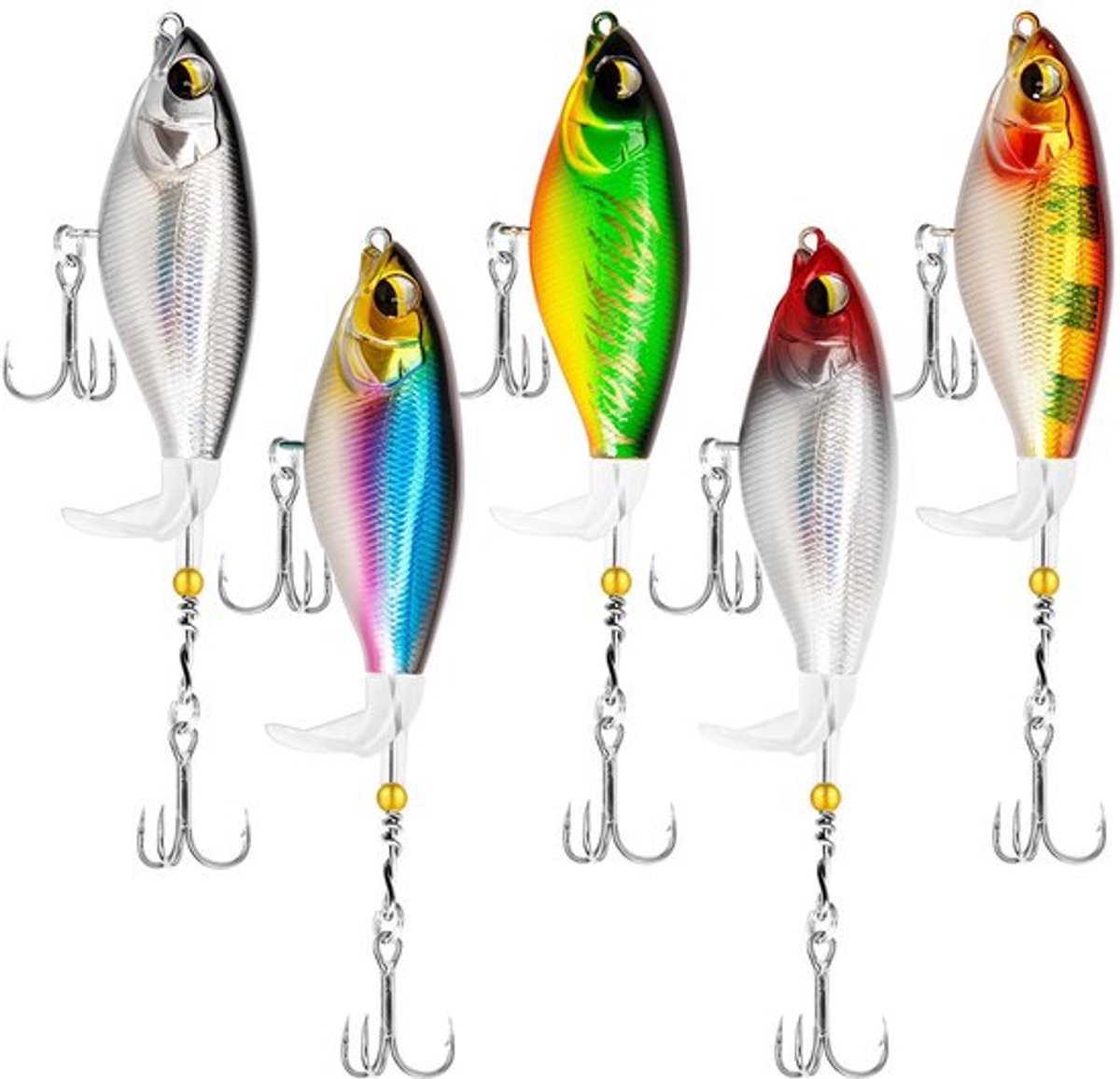 5 Stuks Drijvend Kunstaas voor Roofvissen - Topwater Snoekaas 9,2 cm