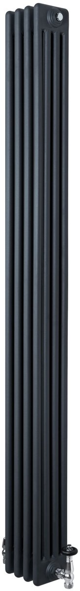 4-kolomsradiator - grijs - 1800x200 mm - thermostaatkraan