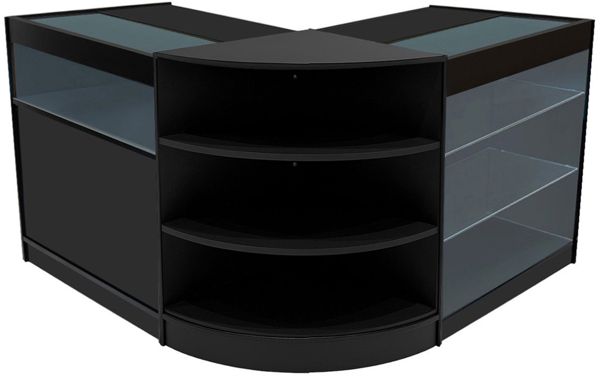 Demeter led winkeltoonbank set - zwart - 90 cm hoogte - 3-delig