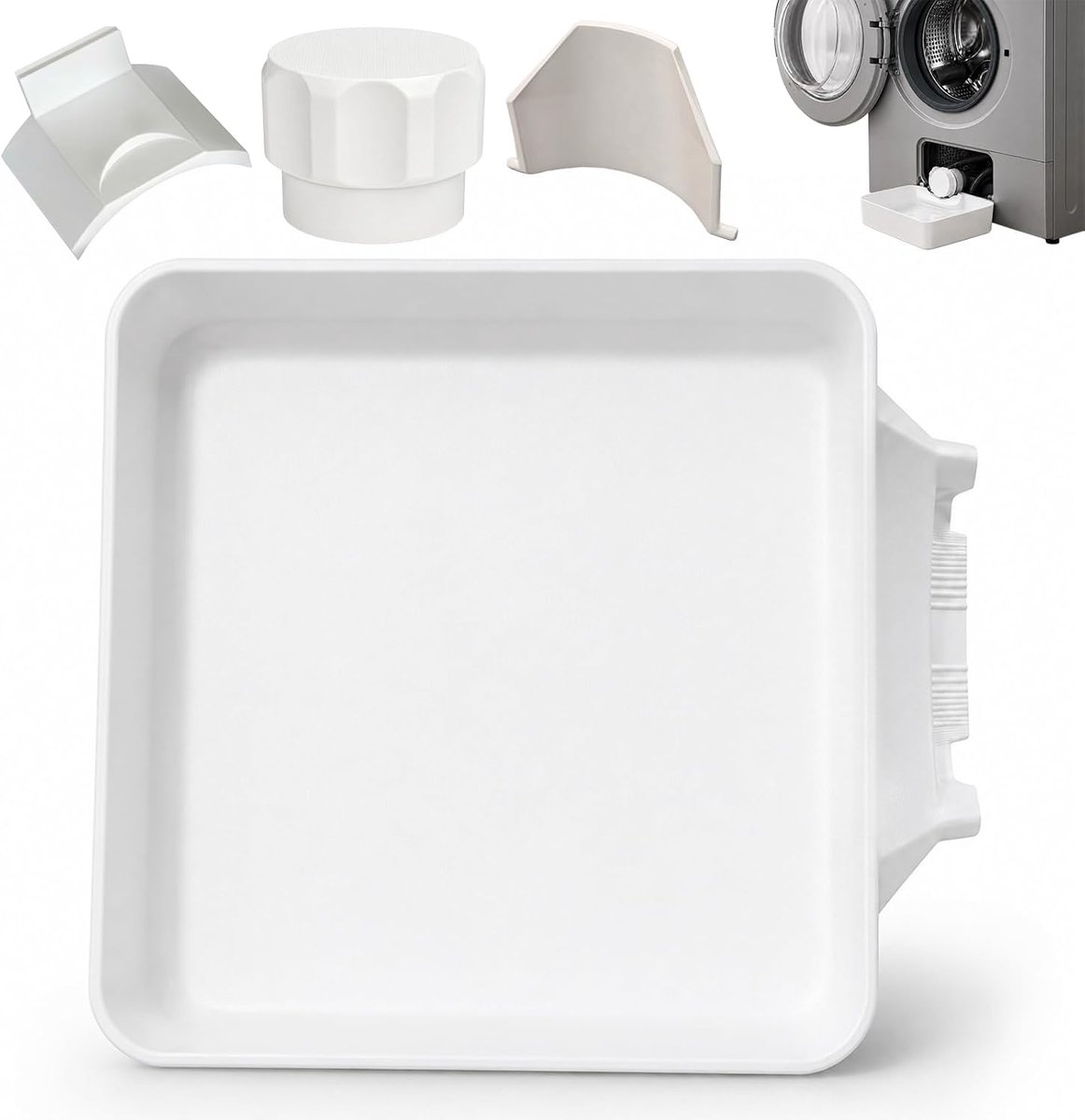 Universele Lekbak Wasmachine - Set van 4 - Opvangbak Tegen Lekkage - Afvoerbak voor Wasmachine en Vaatwasser - Eenvoudig te Installeren - Bescherm de Vloer - 18cm - SOLLBRY®