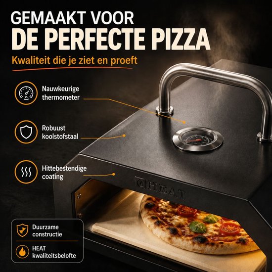 HEAT Eldhus Pizzaoven Box - Inclusief Pizzasteen & Thermometer — afbeelding 4