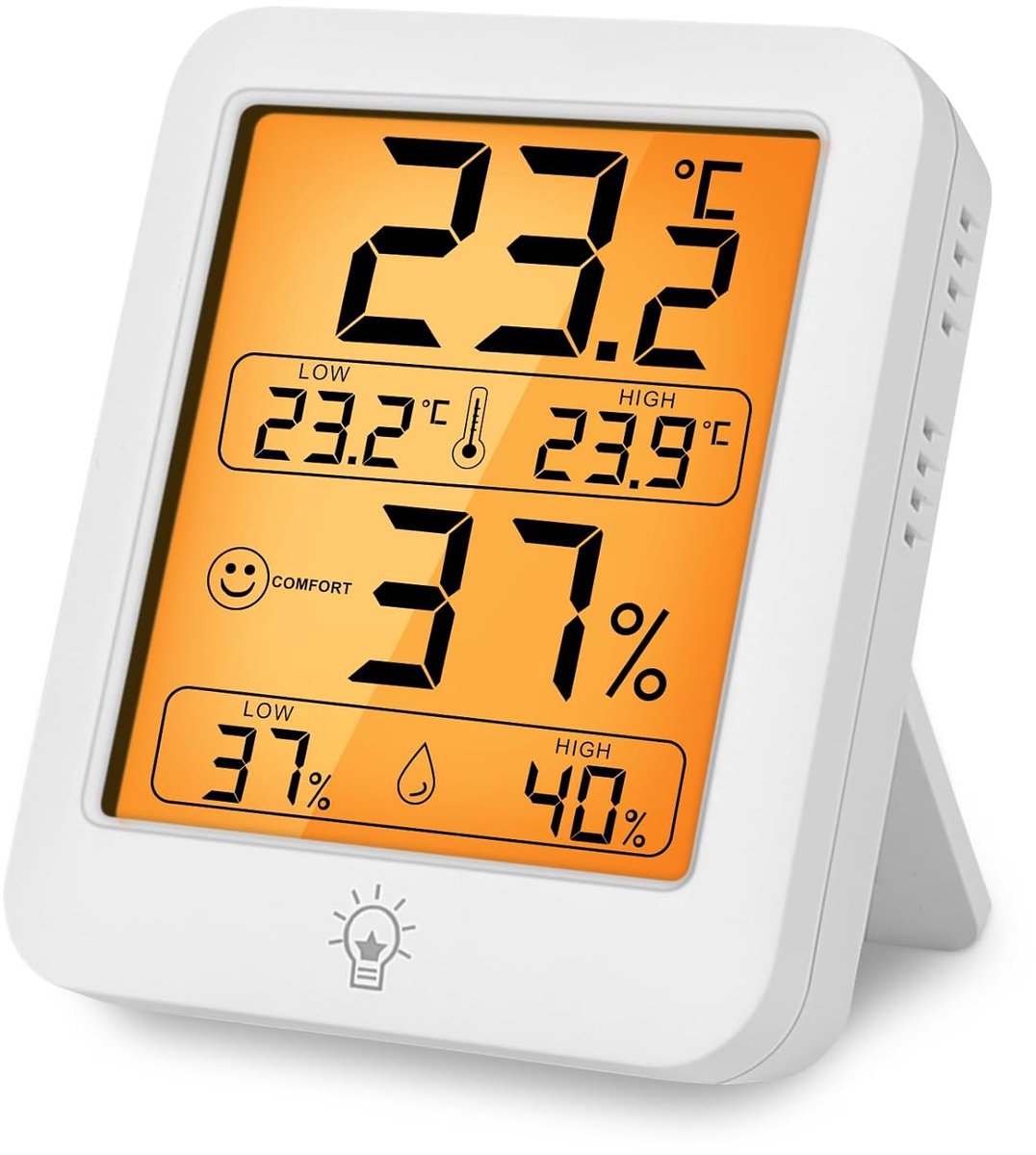 SnelShoppen - Digitale Thermometer Hygrometer - Hoogwaardige Binnenklimaat Tester met Emoticon, Hoge Precisie en Snelle Respons, LCD Display, Ideaal v