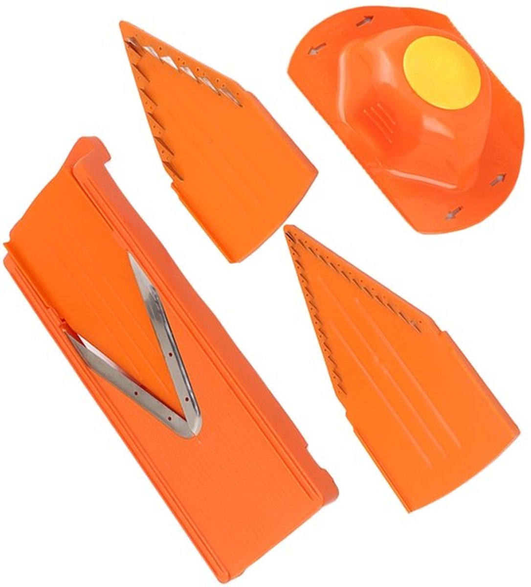Mandoline Snijmachine V-Mes - Handmatige Groentesnijder - Keukensnijder - Roestvrijstalen Mes - Veelzijdig Gebruik - Handbeschermer