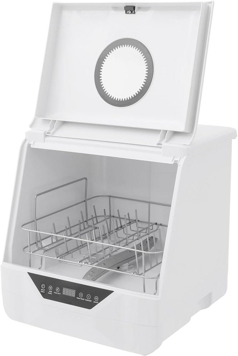 Mini Vaatwasser Tafelmodel Vaatwasser Snel Servies Reinigen 4 Wasprogramma's 6 Liter Wit