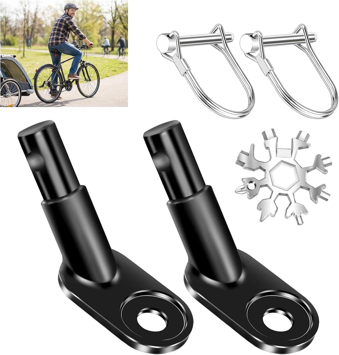 Fietsaanhangerkoppeling - 5 stuks - Bicycle accessories - Hondenfietskar koppeling - Aanhangwagenaccessoire - voor fietsen, mountainbikes, fietskarren voor huisdieren, kinderkarren