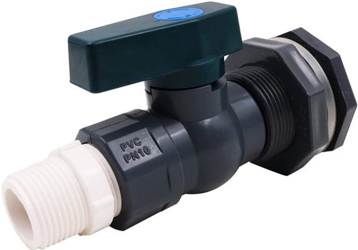 1 Inch PVC Spigot Regenvatkraan Kit - Waterafvoer - Duurzaam PVC - Regenwateroplossing - Geschikt voor Tuin en Zwembad