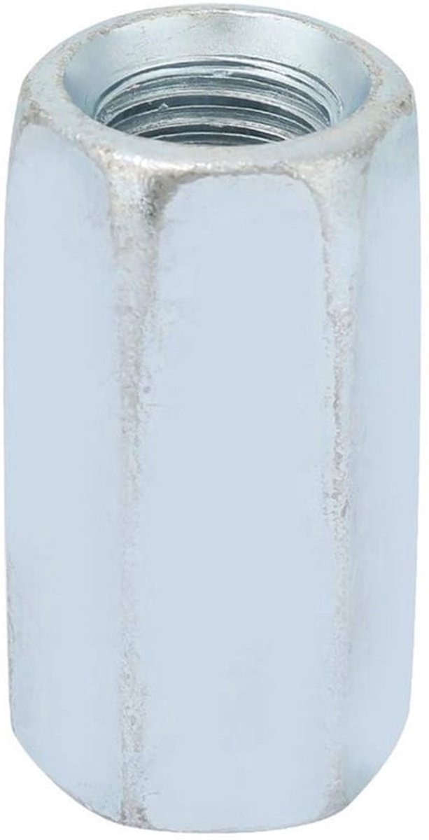 Draadstang Connector M18 - Hoogwaardig Koolstofstaal - Verzinkt - Schroefdraadbevestigingen - Lange levensduur - Essentiële Accessoires - Moer