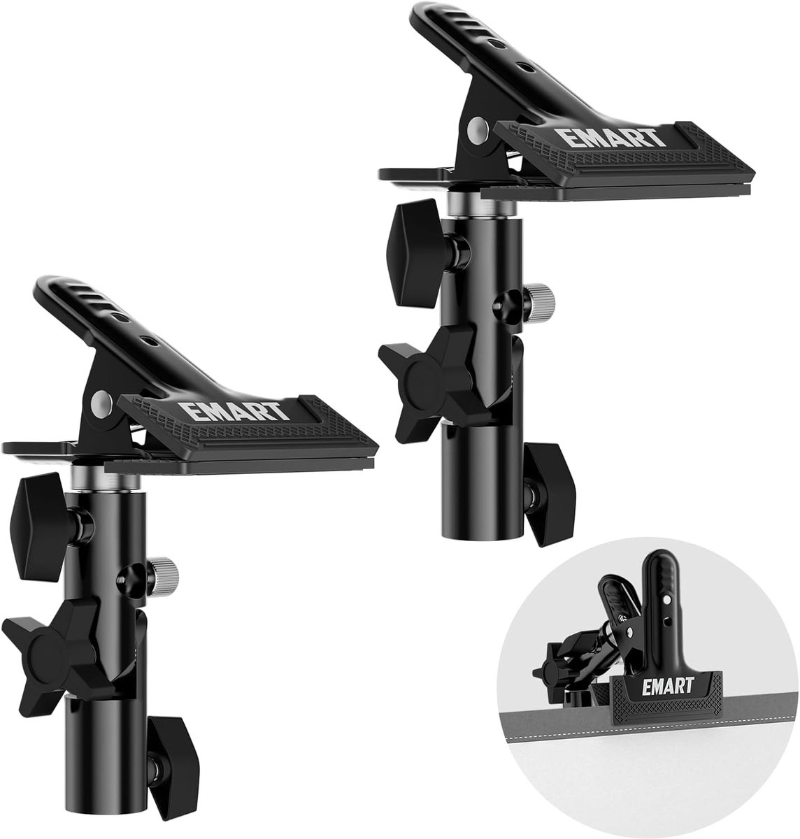 SnelShoppen - 2 Pack Clamp Reflector voor Fotografie, Sterke Metaal Spring Clamp met 5/8" Schroef, Ideaal voor Studio, Achtergronden, Flitsers en Para
