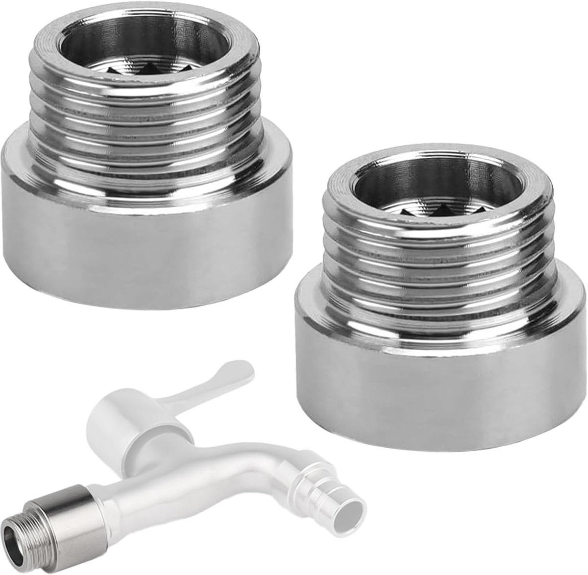 SnelShoppen - Tap Extension 2 Stuks 1/2 Inch Wateraansluiting voor Kraan, Douchekop en Hoekkraan - Geluidsarm en Eenvoudig te Installeren