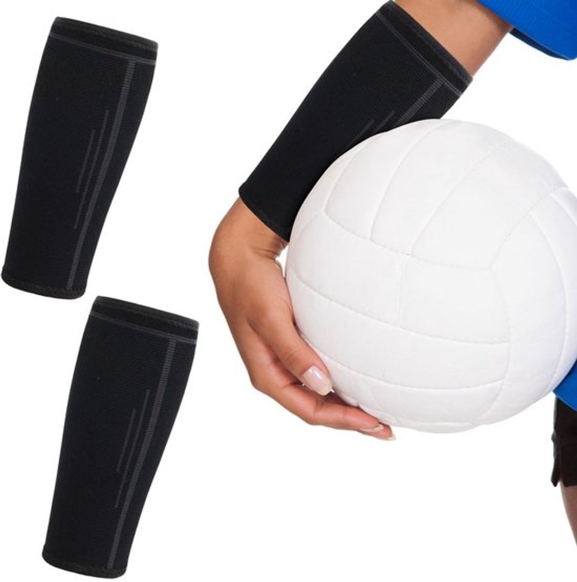 1 paar volleybal-armmanchetten, volleybalarmbeschermers, sportpolssteun voor vrouwen en meisjes, zwart, S, zwart
