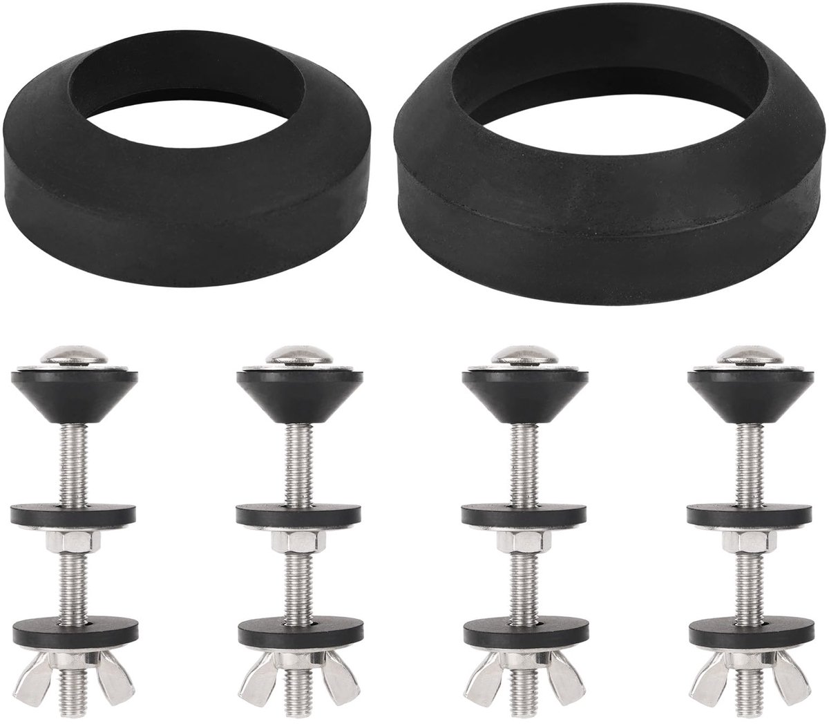 SnelShoppen - Reparatieset Afdichting Stortbak Toiletpot - Universele Lekdichtingsset 7,6 cm & 5 cm - Voor Tweedelige Toiletstortbakken - Inclusief Af