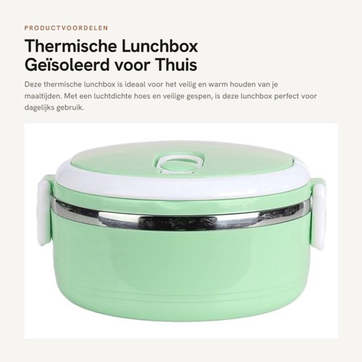 Lunchbox Thermisch - Voedselcontainer - Geïsoleerde Doos - Roestvrij Staal - Luchtdicht - Siliconen Afdichtring