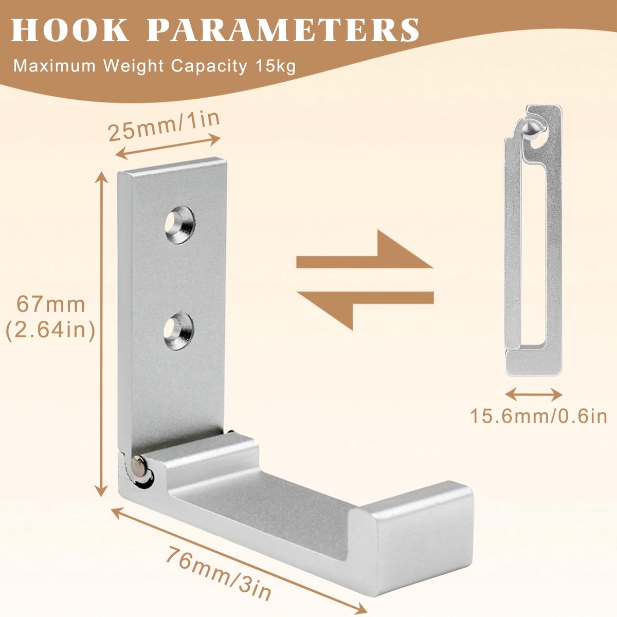 SnelShoppen - 3 Stuks Opvouwbare Wandhaak - Onzichtbare Aluminium Wandmontagehaak - Koptelefoonhouder - Creatieve Kledinghaak voor Keuken, Badkamer, S