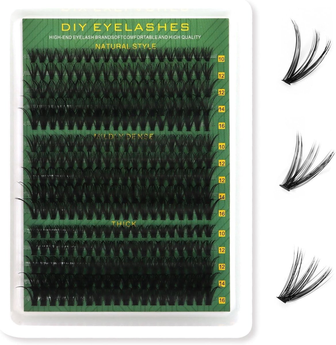 300 stuks individuele clusterwimpers, 30D tot 50D in 10-16 mm, D-krul voor natuurlijke en dramatische wimperlook thuis