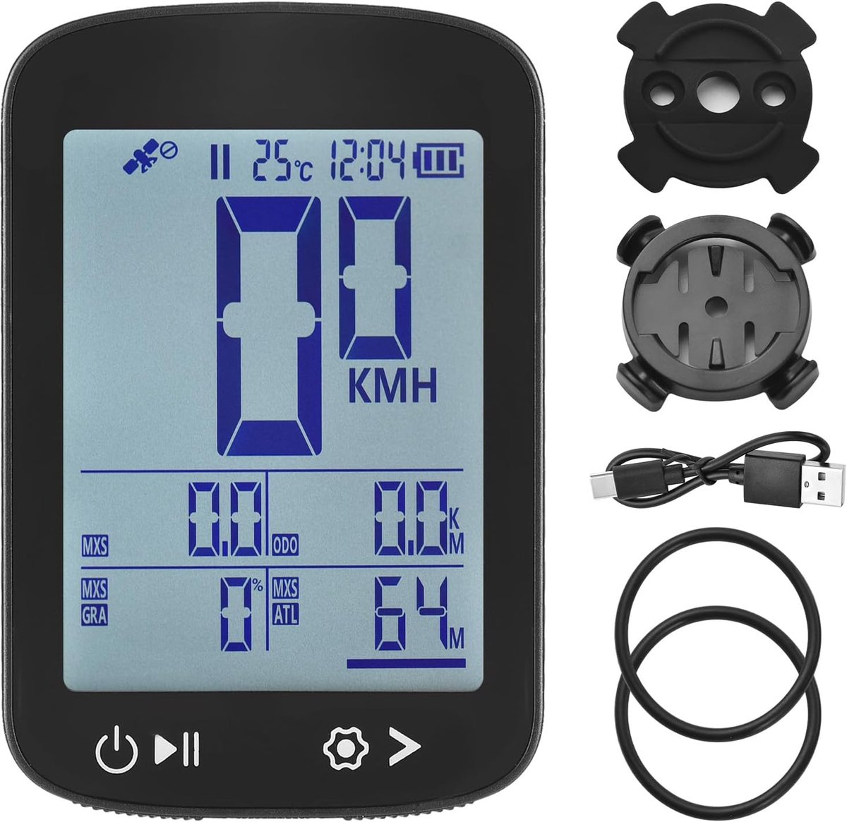 SnelShoppen - Draadloze GPS-fietscomputer met Hoog Helder Display, Nauwkeurige Tracking Speedometer, Oplaadbare en Duurzame ABS-materialen, 5-sterren
