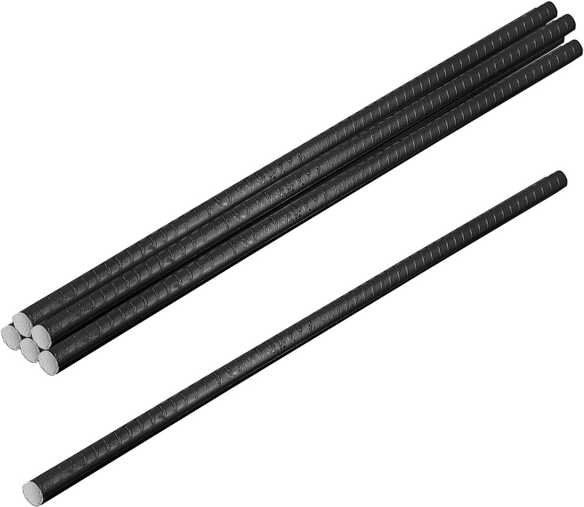 Set van 6 Grondankers, Stevige Lange Stalen Staven voor Beton en Houtversterking, Zwart, 40 x 1 cm, Ideaal voor Tuinprojecten en Constructies