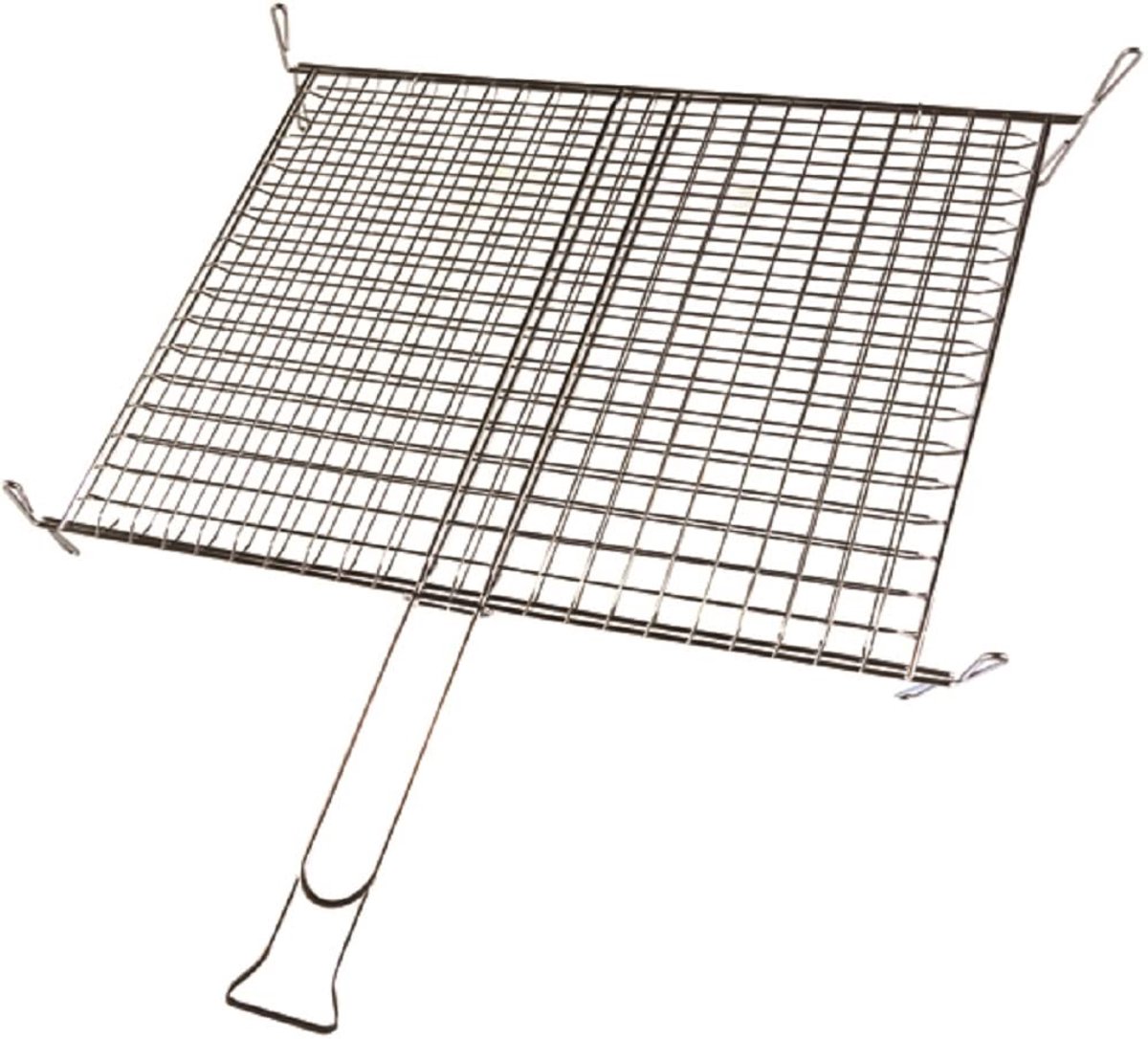 SnelShoppen - Dubbel Rooster met Poten 600 x 400 mm - BBQ Rooster, Grill Rooster, Rooster voor Tuin en Keuken, Stevig, Geschikt voor Buiten en Binnen,