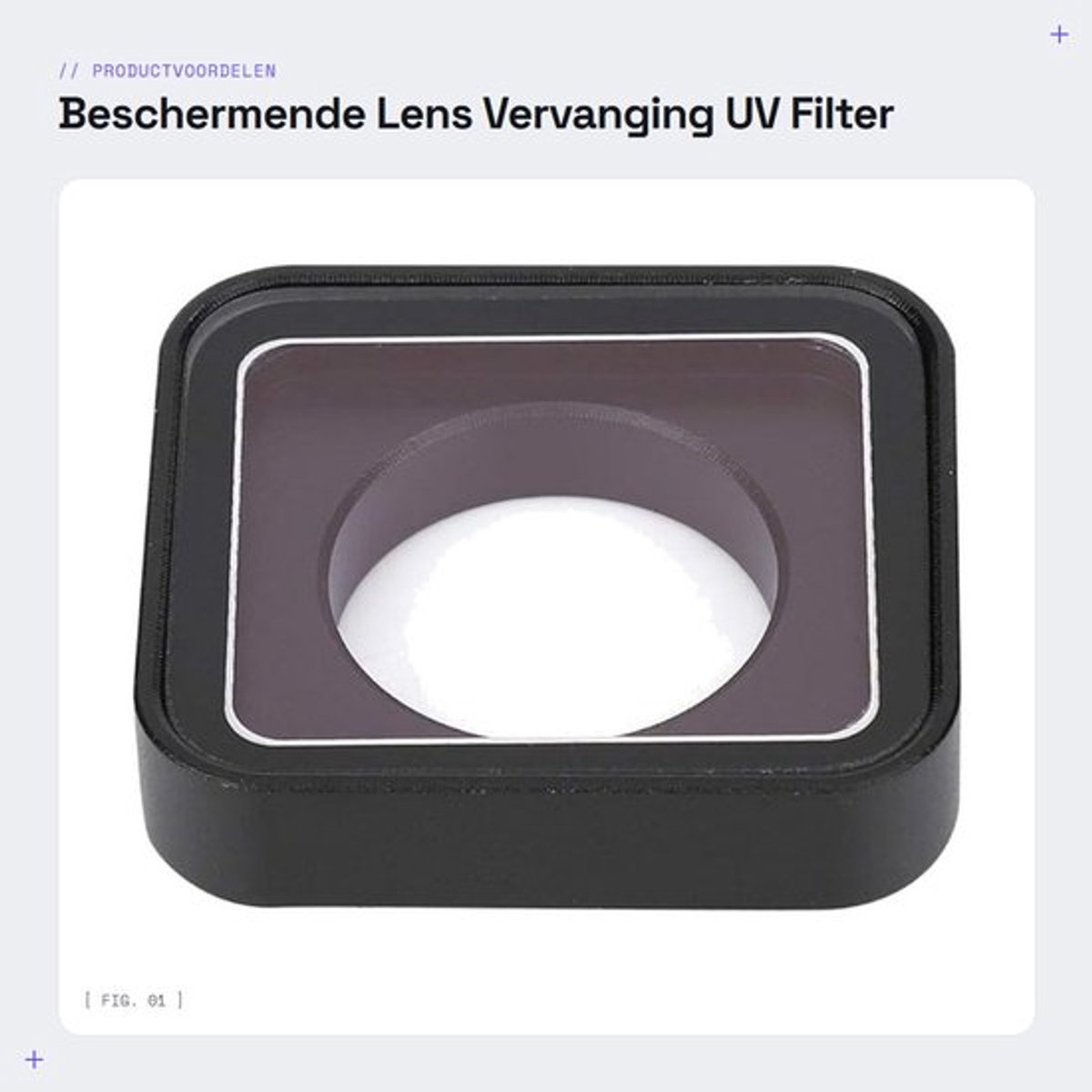Beschermende Lens UV Filter - Geschikt voor HERO5/6/7 - Duurzaam Kunststof - Eenvoudig te Installeren - Vermindert Blauwe Tint