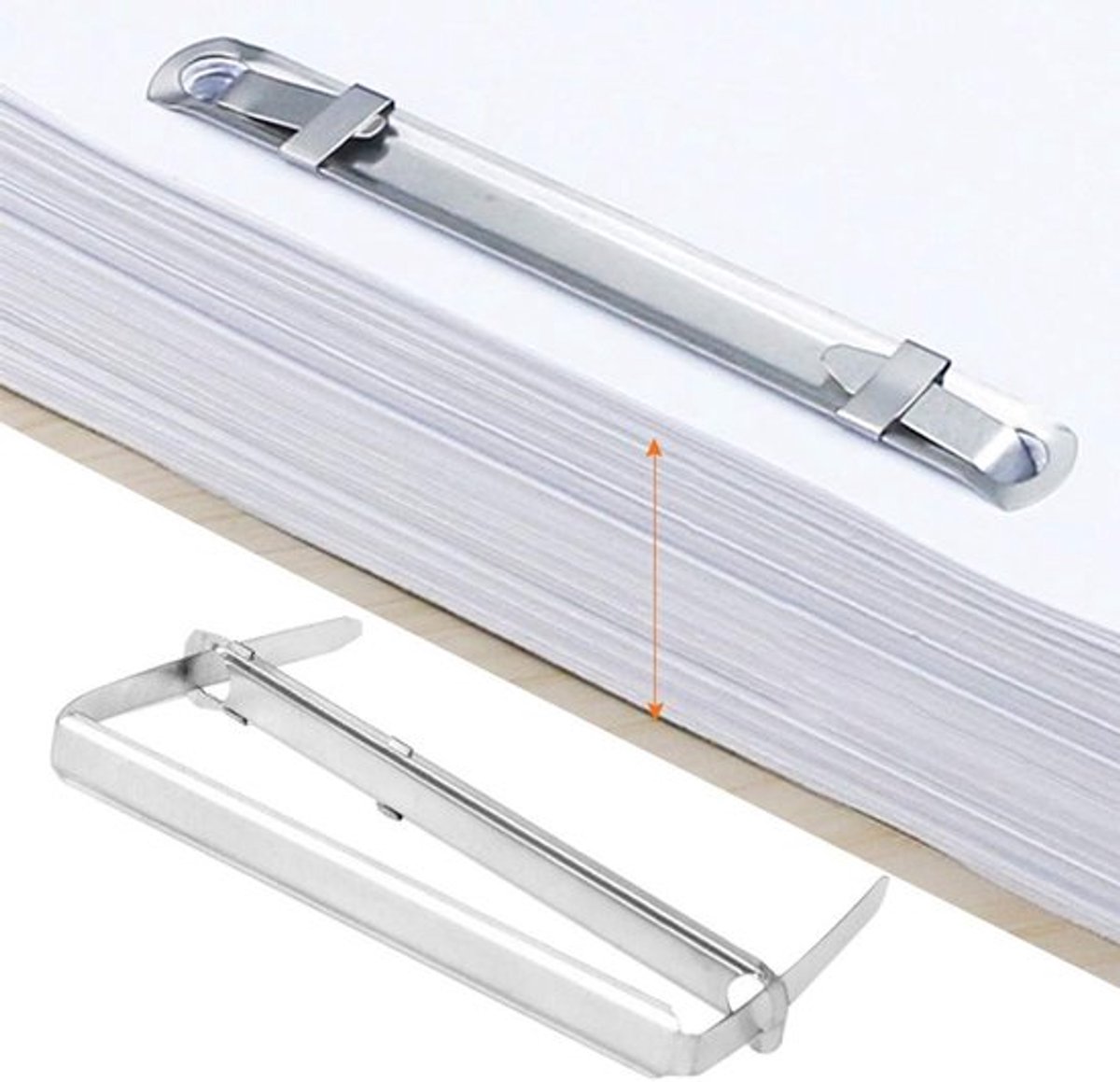 Papierbevestigingsmiddelen 50 Stuks - IJzeren Clip - Rugbinders - 80mm Gatafstand - Duurzaam Metaal - Geschikt voor 350 Vellen A4 - Bindmiddelen