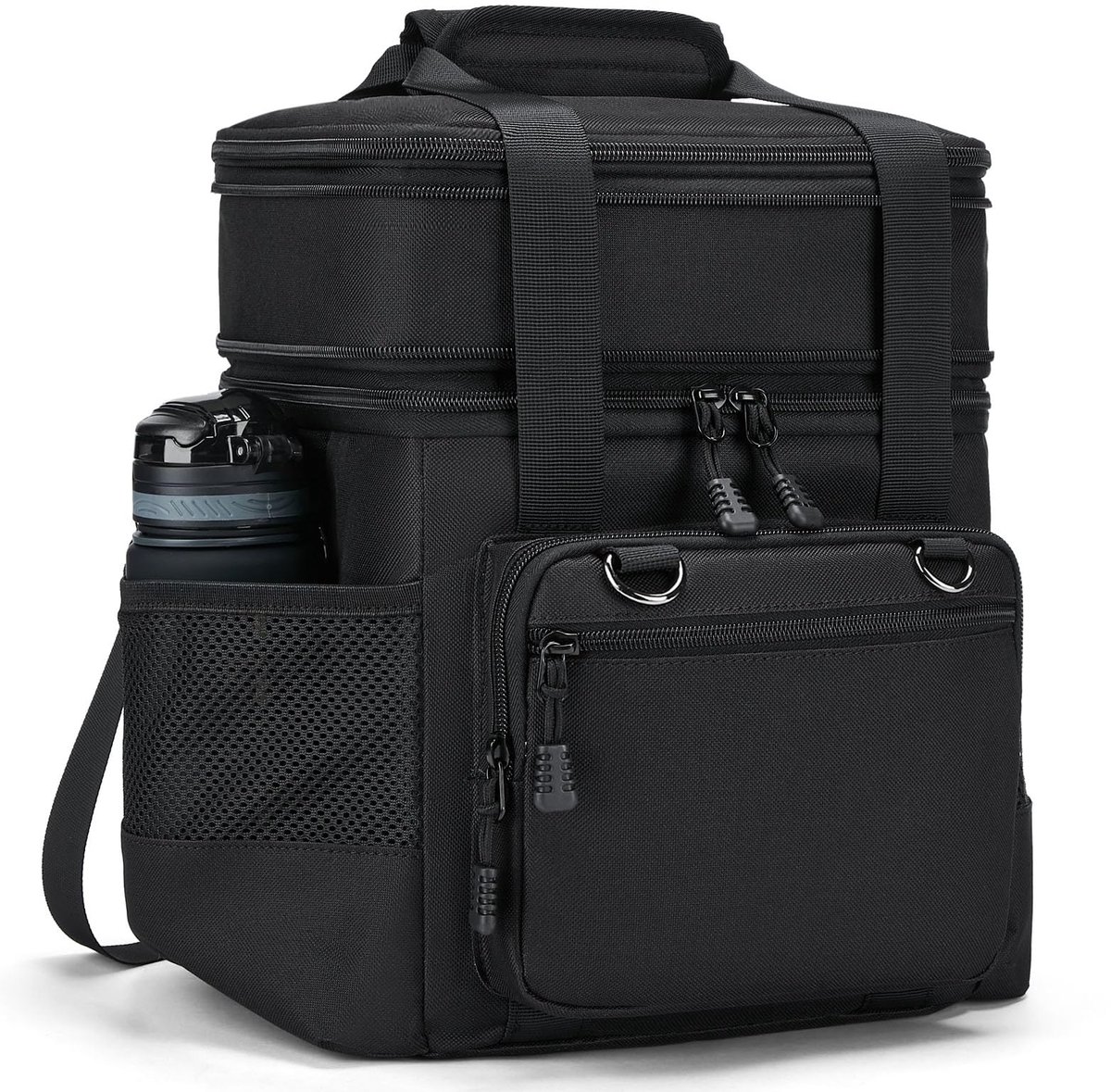 SnelShoppen - Dubbellaagse geïsoleerde koeltas 15 liter - Waterdichte, lekvrije lunchtas voor heren en volwassenen - Duurzaam en perfect voor werk, pi