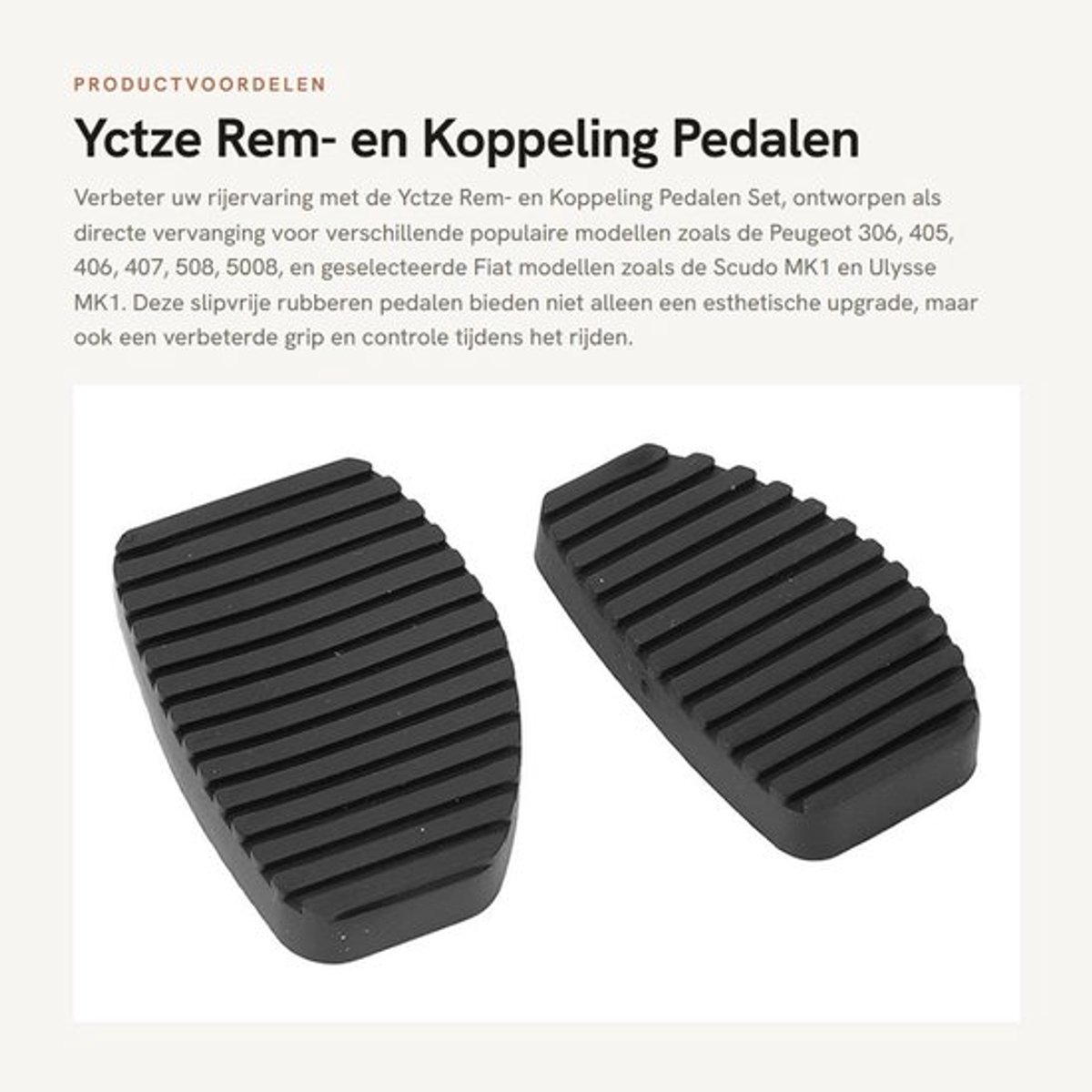 Koppeling Pedaal Pad - Antislip Rubber - Vervanging voor 306/405/406/407/508/5008 - Geschikt voor C4/C5/C6/C8/DS5 - Eenvoudige Installatie - Pedalrubber