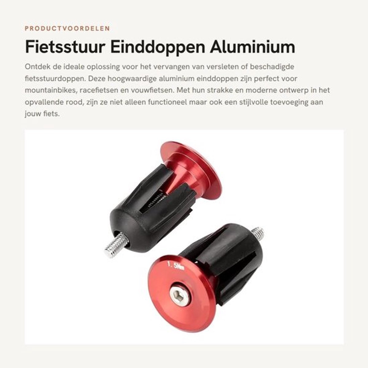 Fietsstuur Einddoppen - Aluminium - Lichtgewicht en