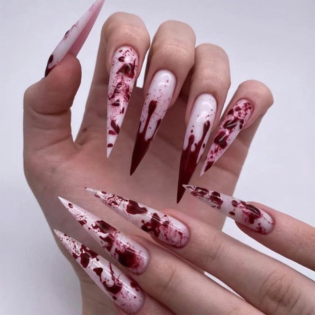 Fake Nagels Lange Stiletto - 24 Stuks - Volledige Dekking - Plaknagels - Kunstnagels met Lijm - Herbruikbaar - ABS Materiaal