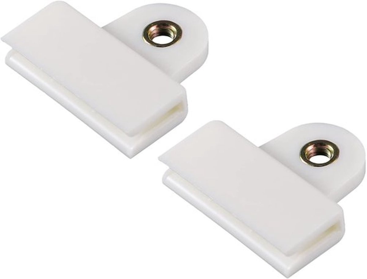 Glaskanaal Bevestigingsclip Universele Pasvorm - 2 Stuks - Kunststof - Beige - Afmetingen 45x41x9mm - Eenvoudige Installatie - Raamclip