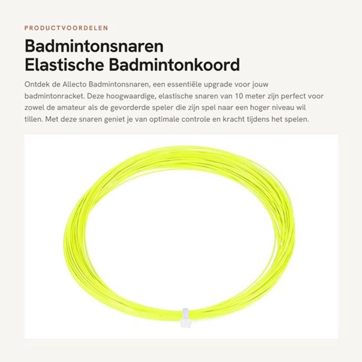 Badmintonsnaren 10 Meter - Elastische Nylon Snaren - Hoge Sterkte - Duurzaam - Voor Badmintonrackets - 6 Kleuren - Badmintonkoord