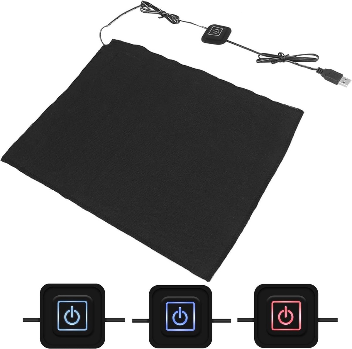 SnelShoppen - 5V USB Carbon Fiber Verwarmingspad - Waterdicht, Voor Nek, Rug, Buik & Lendenen - Elektrische Verwarming met 3 Temperatuurinstellingen