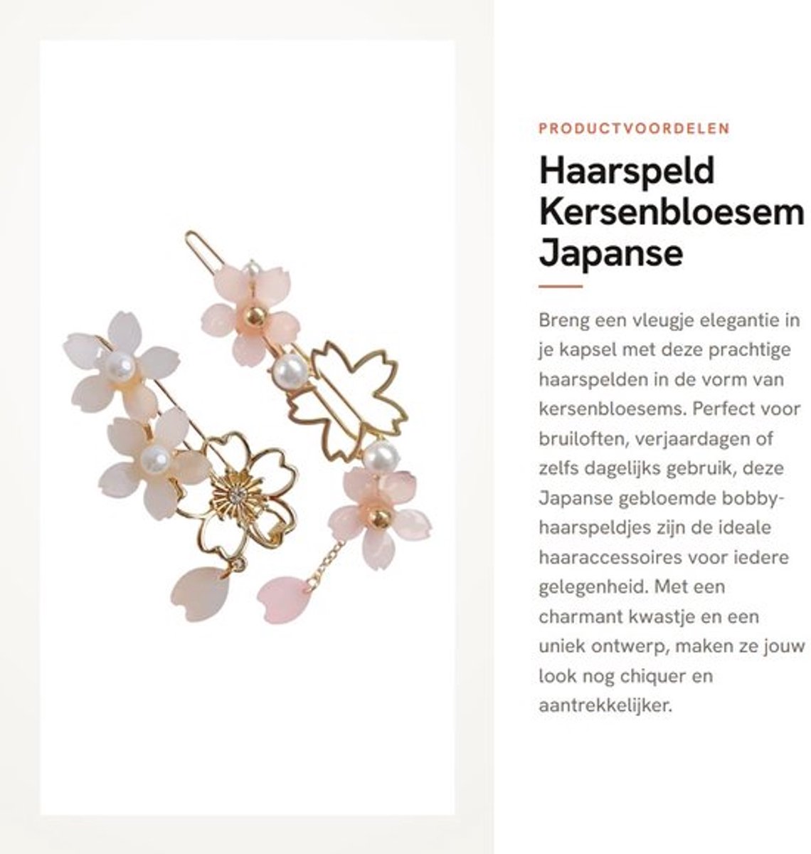 Haarspeld Bloemen - 2 Stuks - Japanse Haaraccessoires - Bruid Haarspeldjes - Cosplay - Hars/Zinklegering - 8,6 x 2,4 cm - Haaraccessoire