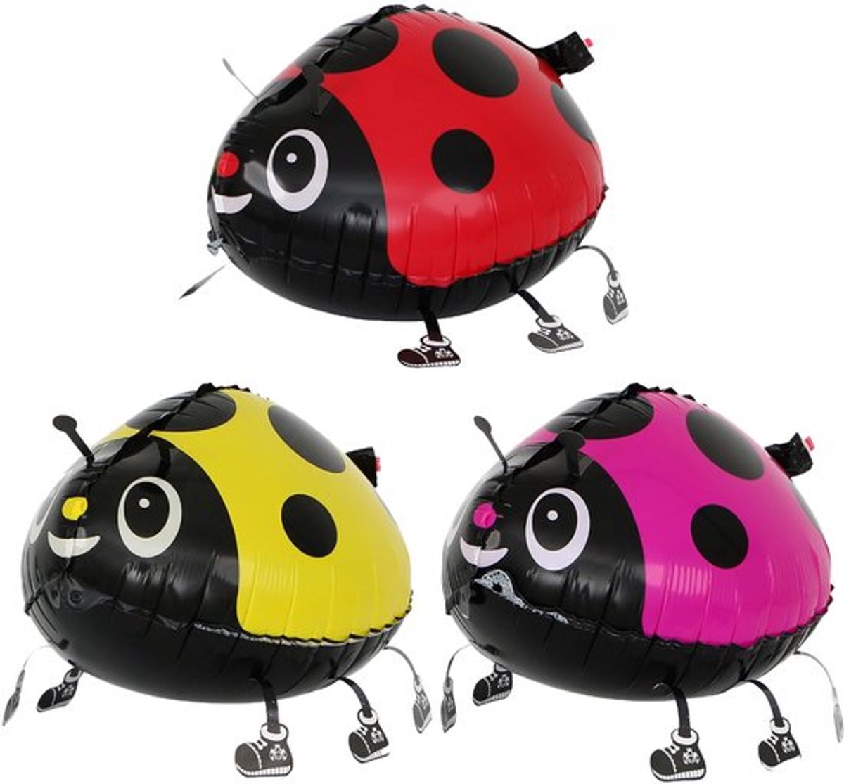 Airwalker ballonkever - Lieveheersbeest - Rood - Verjaardag - Babyshower - Veilig en leuk voor kinderen - Inclusief riem