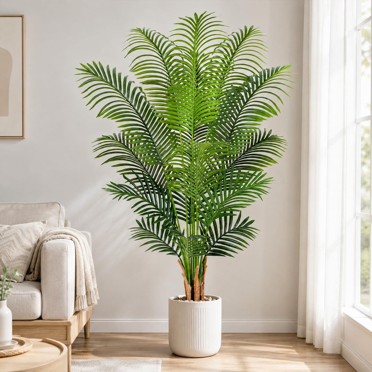 SnelShoppen - Keeplush Kunstplanten Groot 150 cm - Kunstpalm in Pot - Kunststof - Realistische Nepplanten voor Woonkamer, Balkon, Slaapkamer, Kantoor
