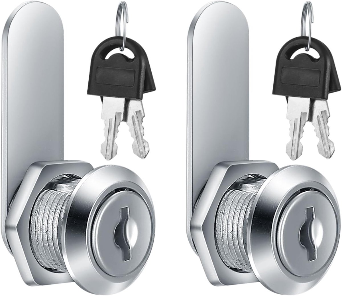 SnelShoppen - 2 Stuks Brievenbus Slot - 16mm Metaal Cam Lock - Beveiligingsslot met Sleutels voor Brievenbus, Lade, Kast, Keuken en Meubels - Duurzaam