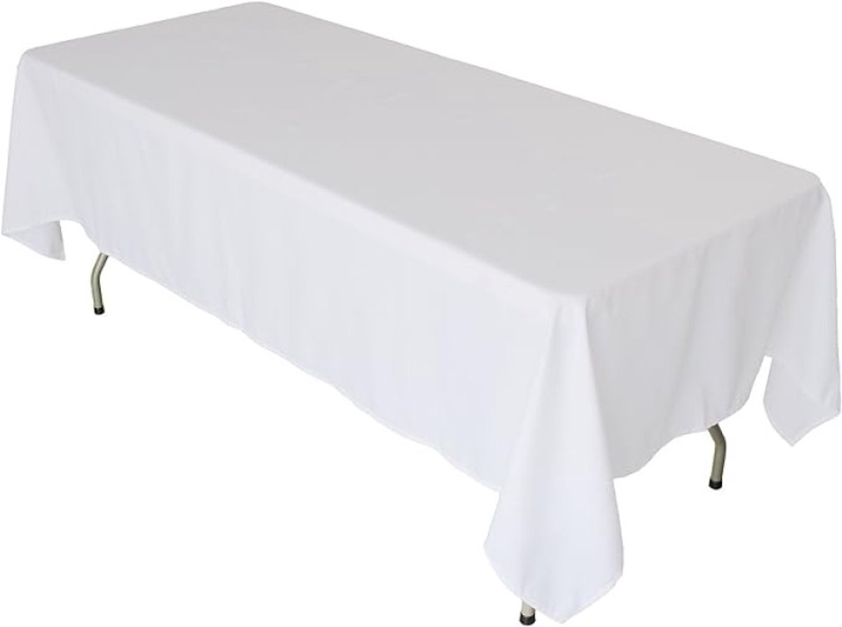 Rechthoekig Tafelkleed van Polyester, Wit, 150x240 cm