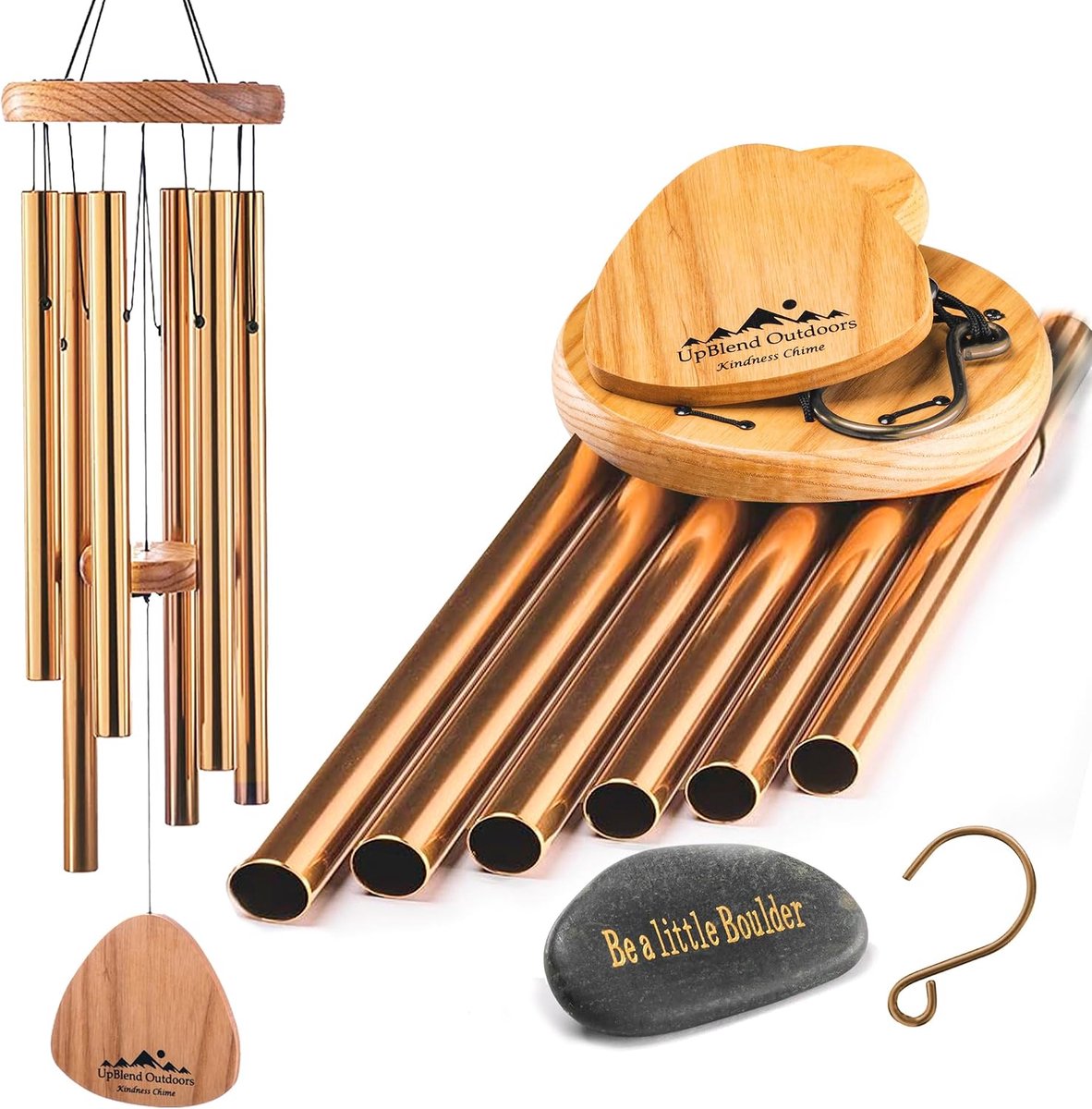 SnelShoppen - 29 Inch Bronzen Wind Chimes voor Buiten, Harmonieuze Geluiden, Perfect voor Tuin, Patio, en Cadeau voor Moeder of Grootmoeder