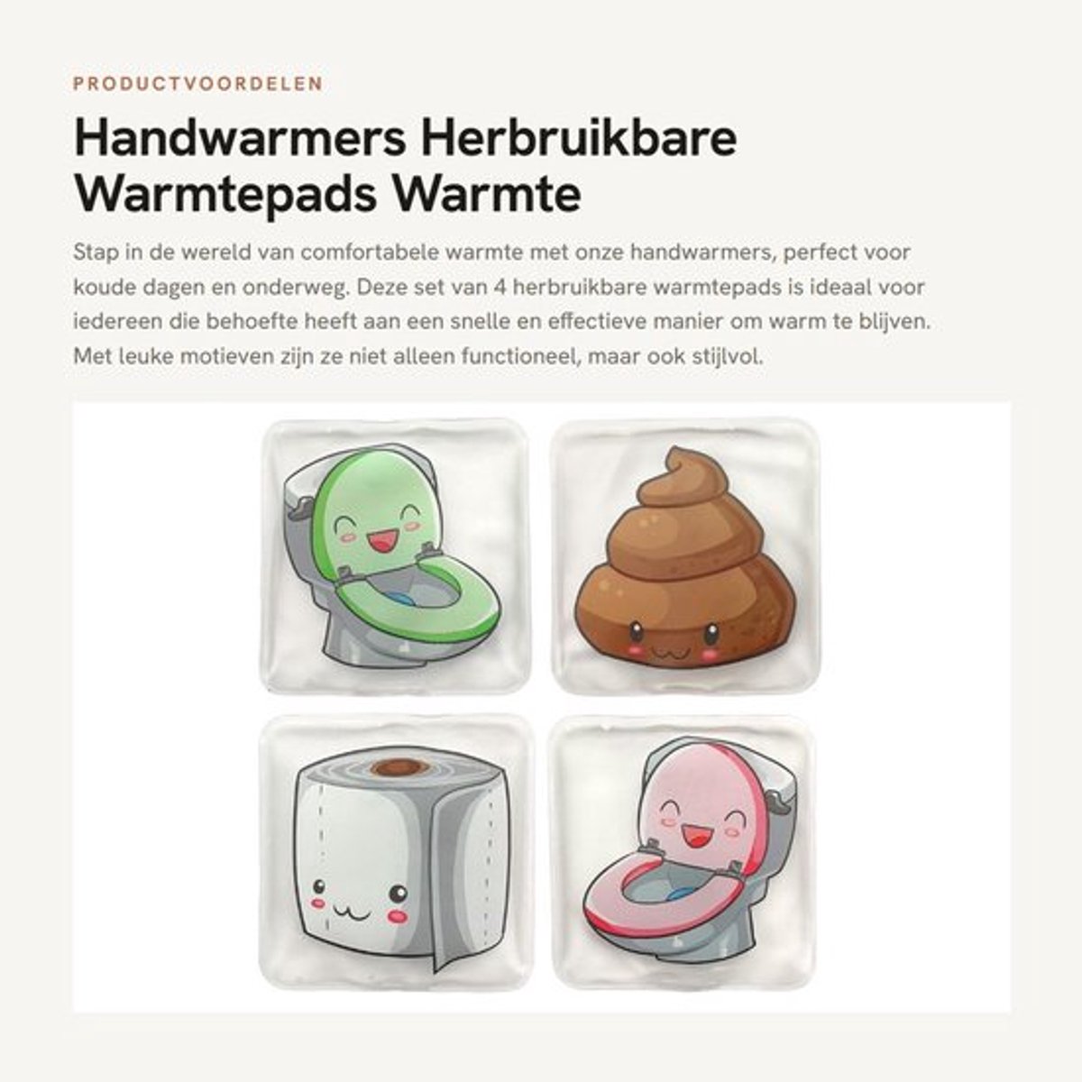 Handwarmers Oplaadbaar - Herbruikbare Warmtezakjes - Warmtepads - Lichtgewicht - Zachte Hoes - Set van 4
